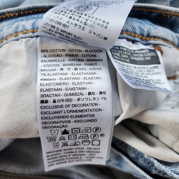 Levi's Ribecage Premium Straight Tango Light Wash Crop Jeans - Picture 9 of 14